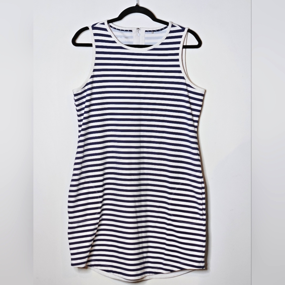 Tommy Bahama Islandzone Aubrey Resort‎ Navy Nautical Sleeveless Womens Med Dress